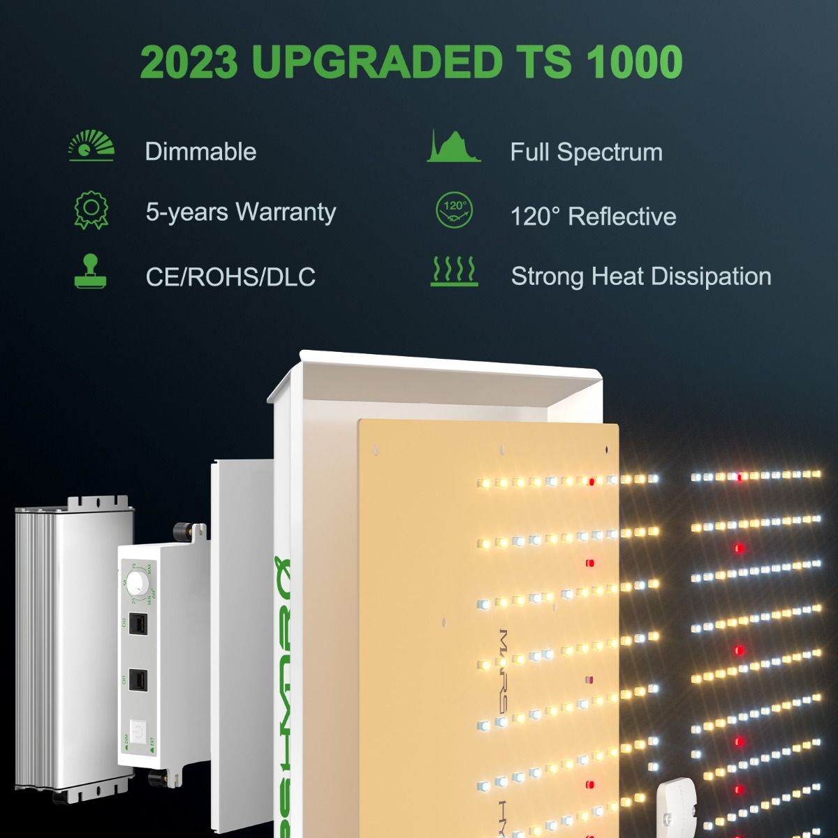 Mars Hydro TS 1000 + 2.3' x 2.3' Complete Grow Kit with 4" iFresh Fan Kit