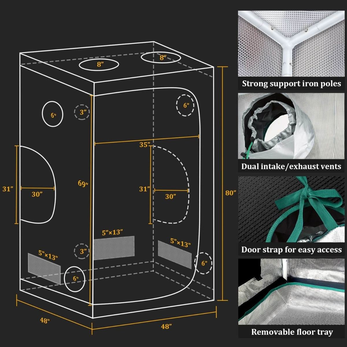 Mars Hydro TS 3000 & 5'x5' Complete Grow Tent Kit