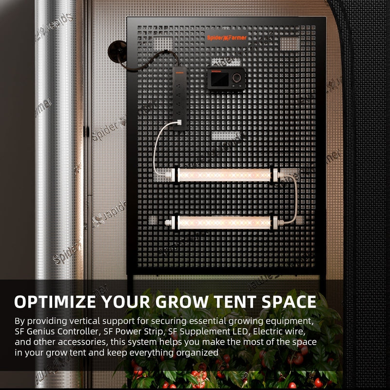 Spider Farmer Grow Tent Gear Board Equipment and Cable Management System