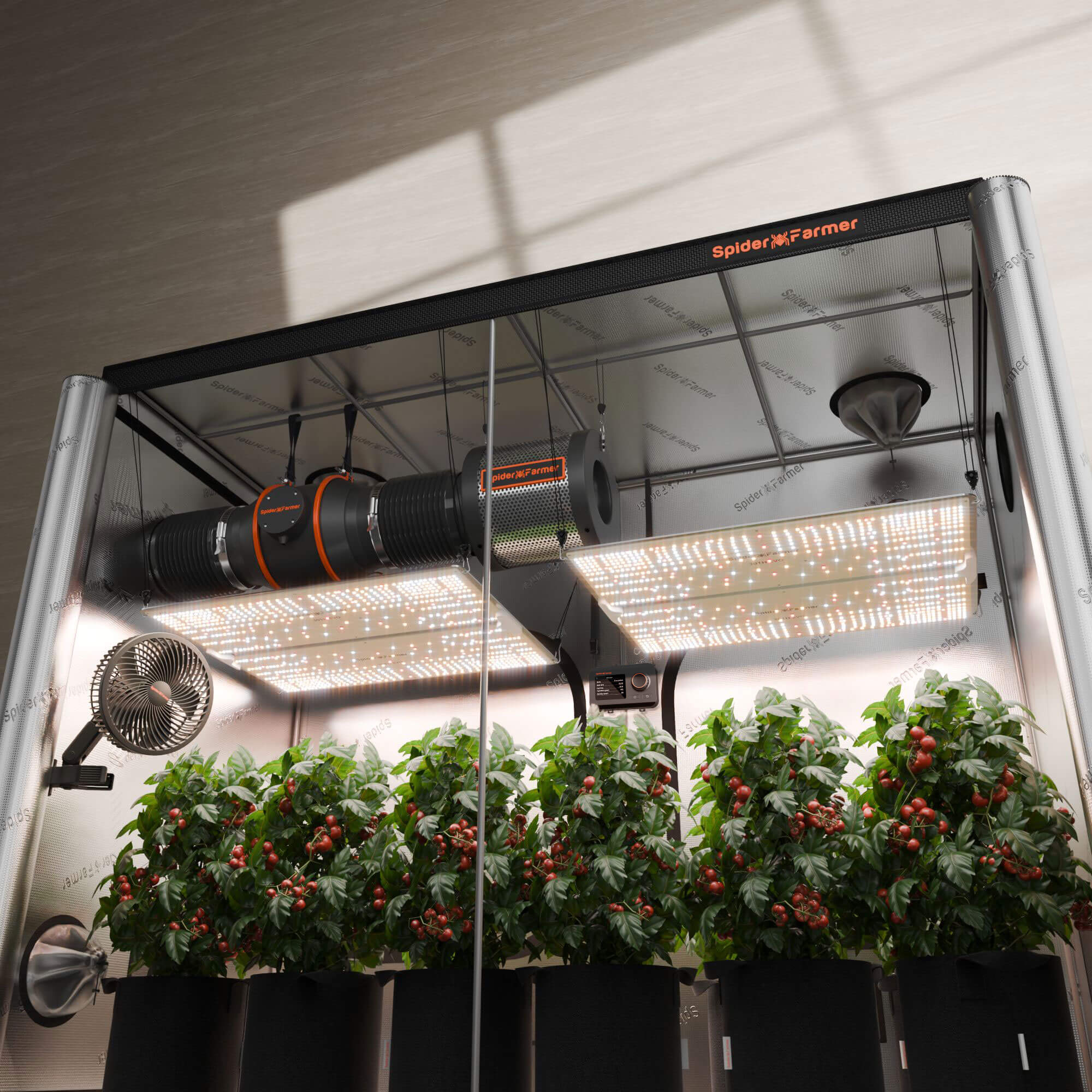 Spider Farmer 2x SF-4000 CP Complete Grow Tent Kit W/ Ventilation System / Thermostat Controller 4x8