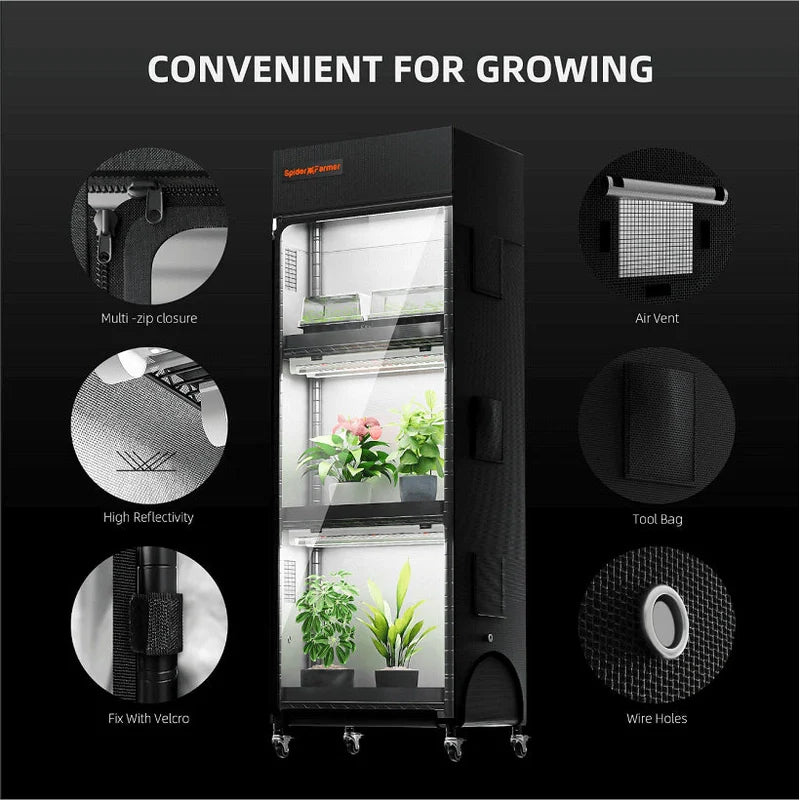 Spider Farmer 4 Tier Plant Stand With Grow Lights 54W , Plant Shelf W/ Tent for Indoor Plant / Greenhouse