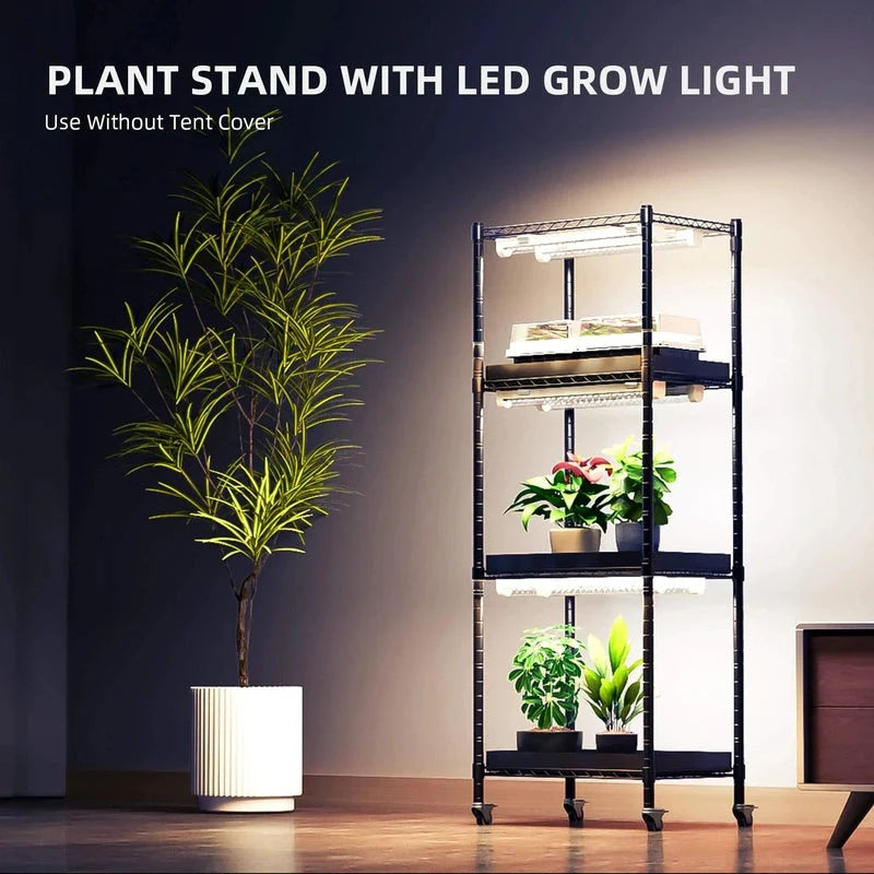 Spider Farmer 4 Tier Plant Stand With Grow Lights 54W , Plant Shelf W/ Tent for Indoor Plant / Greenhouse