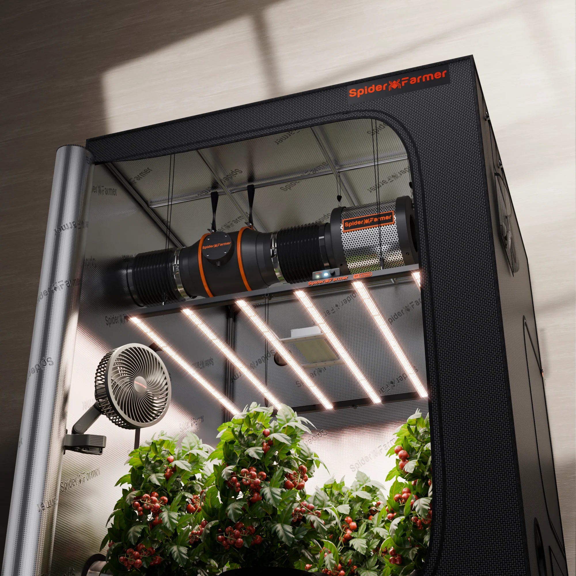 Spider Farmer G-7000 CP Complete Grow Tent Kit W/ Ventilation System / Thermostat Controller 5x5