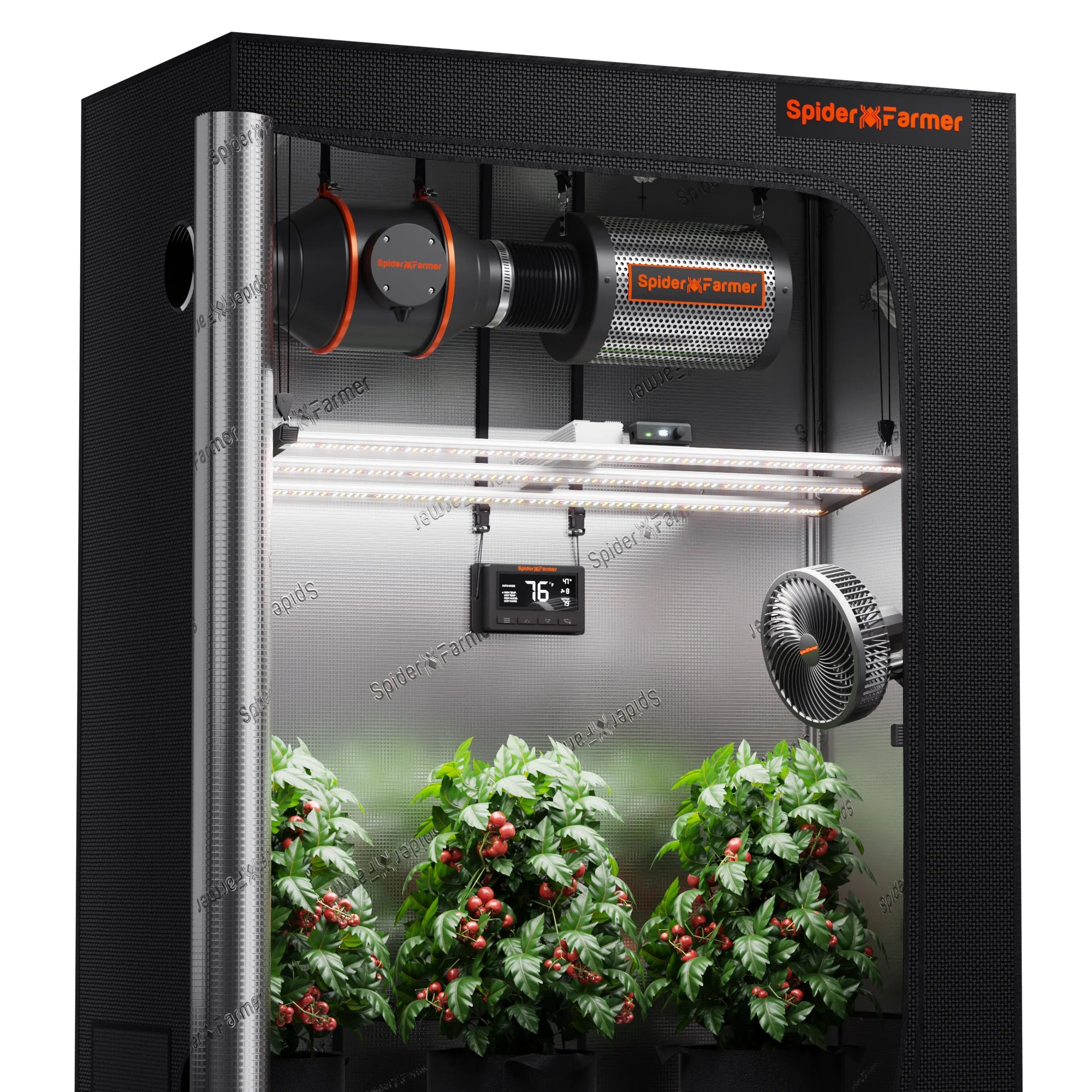 Spider Farmer SE4500 Complete Grow Tent Kit W/ Ventilation System / Thermostat Controller 2.3x4.6