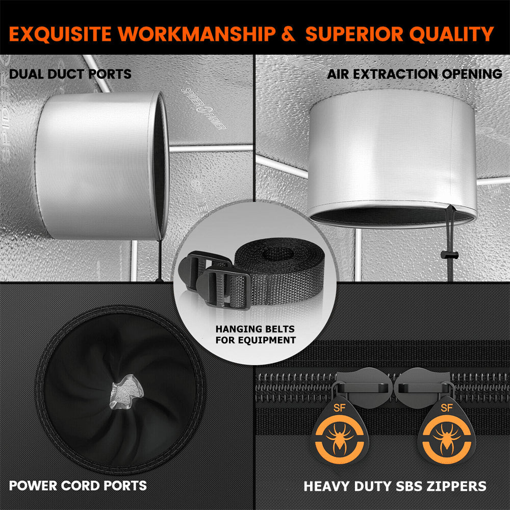 Spider Farmer SE5000 Complete Grow Tent Kit W/ Ventilation System / Thermostat Controller 4x4