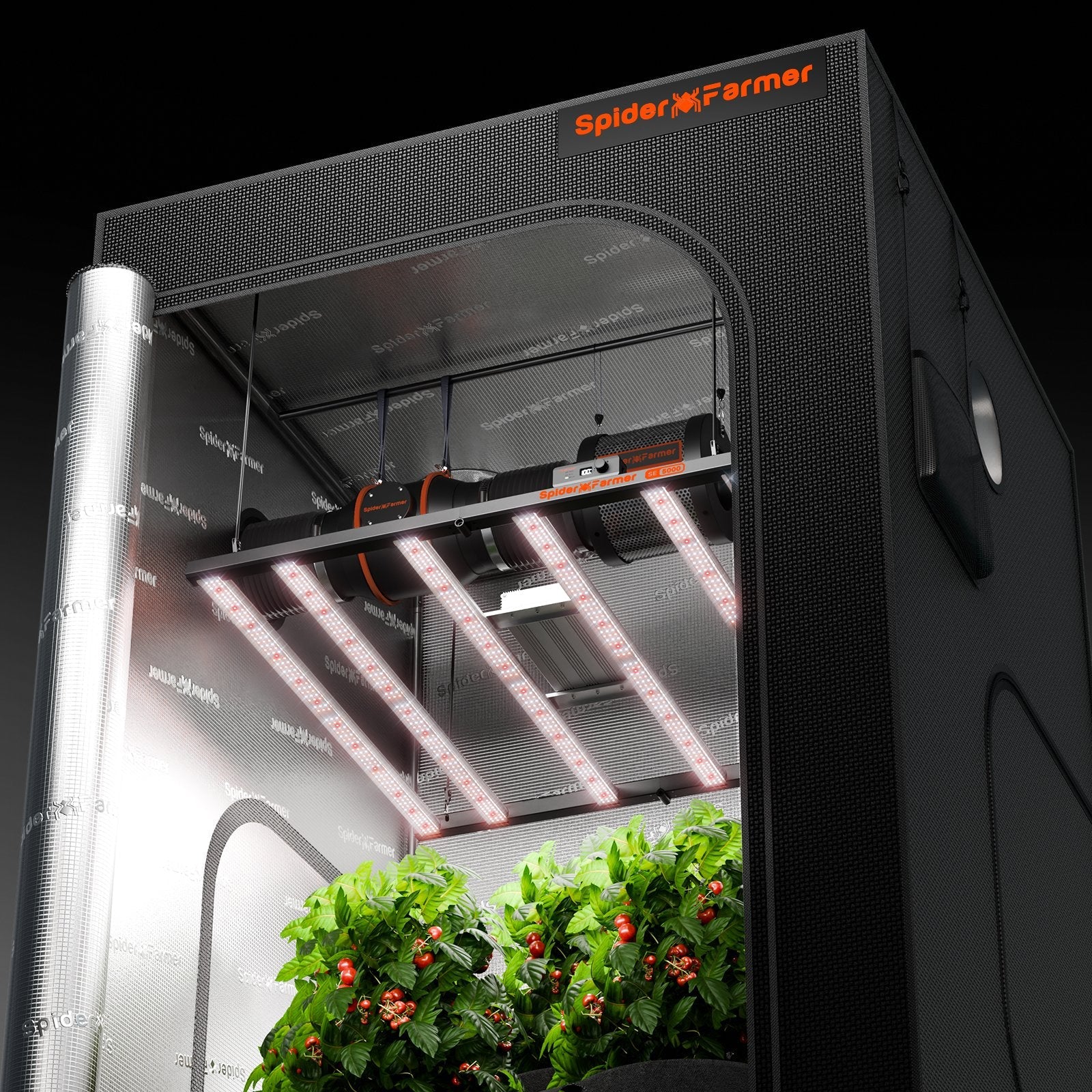 Spider Farmer SE5000 Complete Grow Tent Kit W/ Ventilation System / Thermostat Controller 4x4
