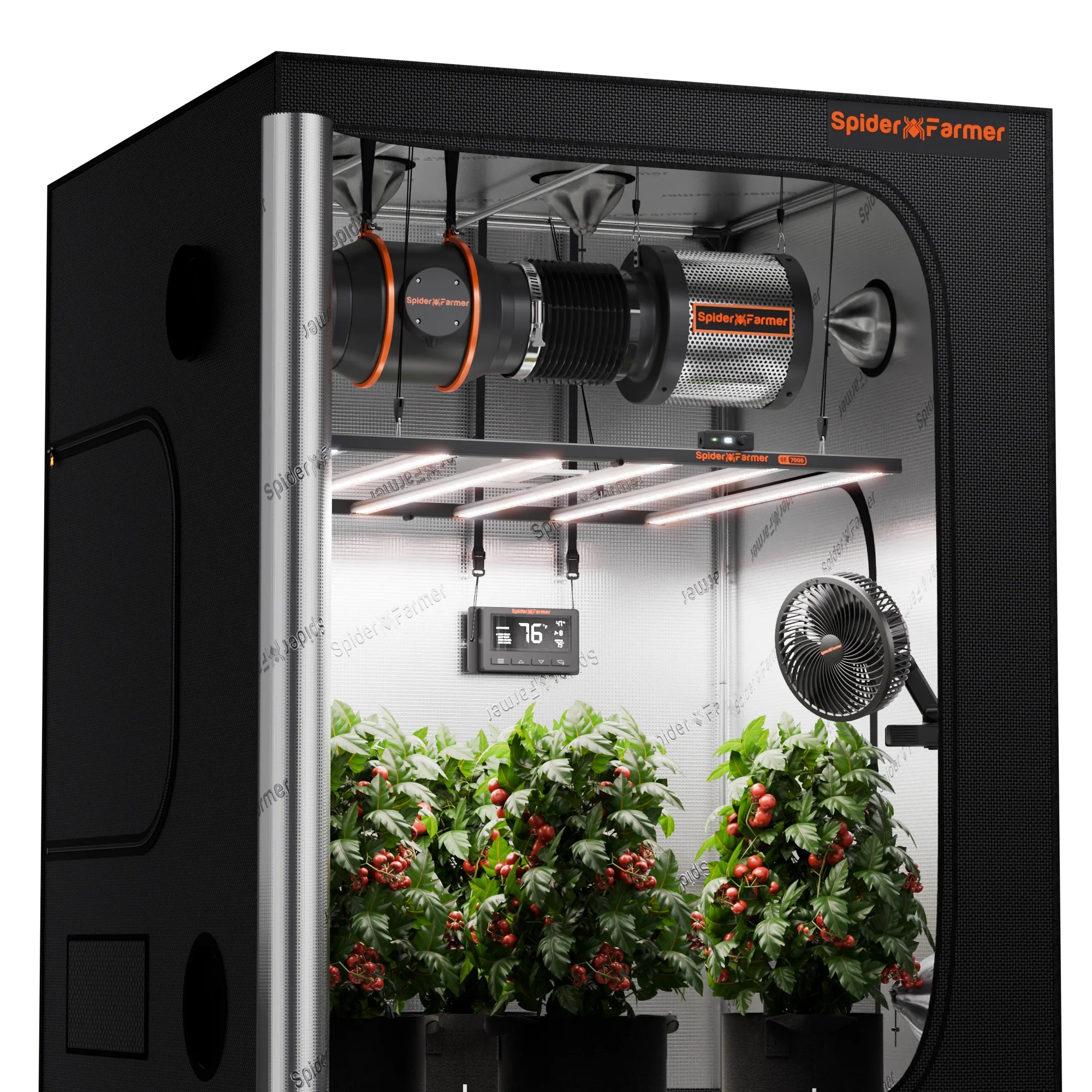 Spider Farmer SE7000 Complete Grow Tent Kit W/ Ventilation System / Thermostat Controller 5x5