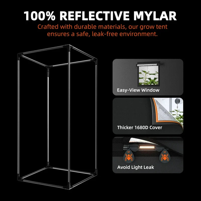Spider Farmer SF-1000 D Complete Grow Tent Kit W/ Ventilation System / Speed Controller 2x2