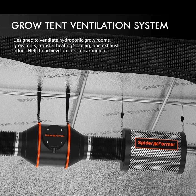 Spider Farmer SF-1000 D Complete Grow Tent Kit W/ Ventilation System / Speed Controller 2x2