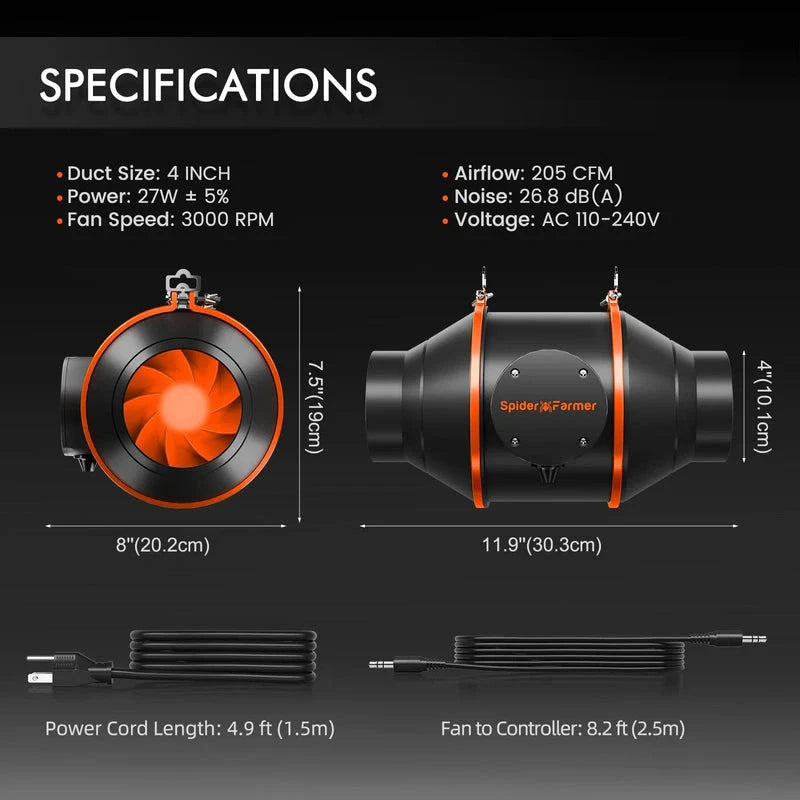 Spider Farmer SF-1000 EVO Complete Grow Tent Kit W/ Ventilation system / Speed Controller 2x2