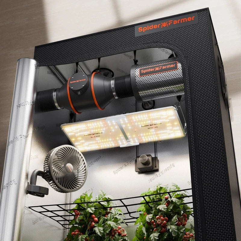 Spider Farmer SF-2000 EVO Complete Grow Tent Kit W/ Ventilation System / Speed Controller 2x4
