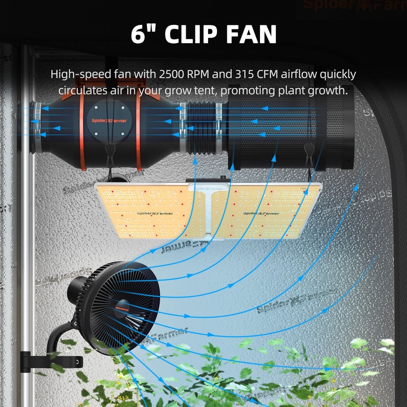 Spider Farmer SF-2000 EVO Complete Grow Tent Kit W/ Ventilation System / Speed Controller 2x4