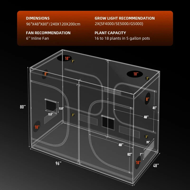 Spider Farmer SF-240cm x 120cm x 200cm Indoor Grow Tent 4x8
